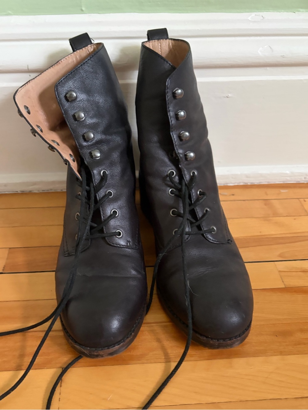 Madewell Black Leather Lace-Up Women's Ankle Boots